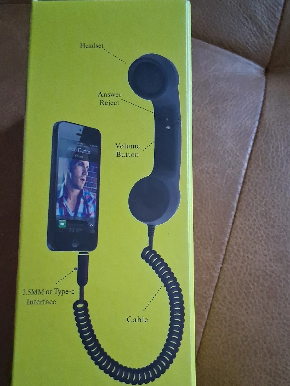 Retro Style Black Handset for Cell Phones - Compatible Mobile Handset